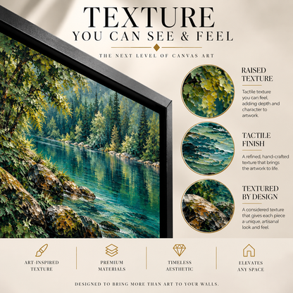 Emerald Forest Lake Panoramic Canvas Art