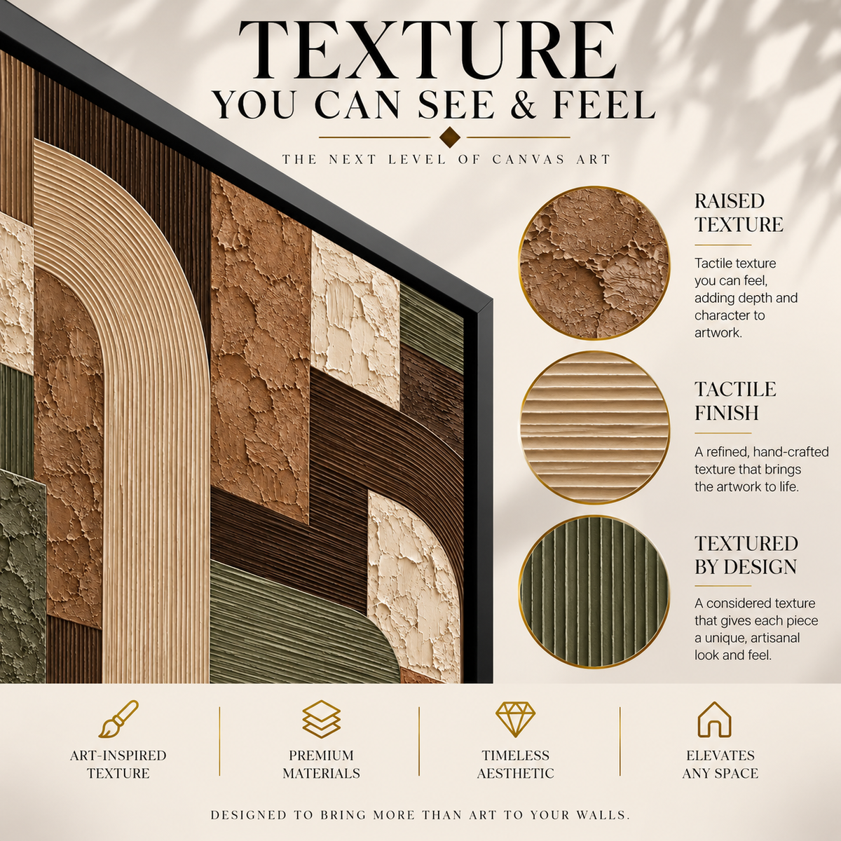 Earth Tone Archways Textured Geometric Modern Canvas Art