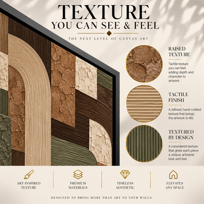 Earth Tone Archways Textured Geometric Modern Canvas Art