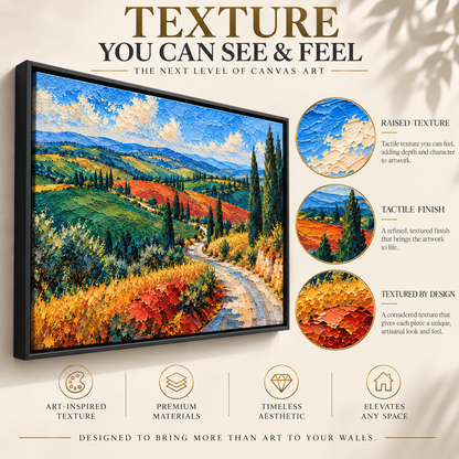 Tuscan Countryside Textured Landscape Canvas Art