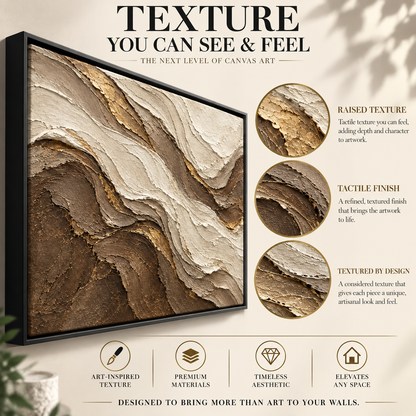 Sculpted Earth Neutral Textured Abstract Canvas Art