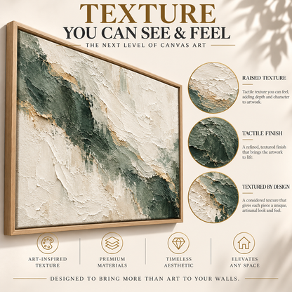 Sage Ivory Organic Texture Abstract Canvas Art