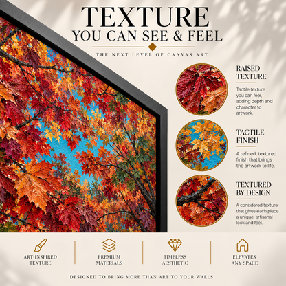 Autumn Maple Canopy Textured Nature Canvas Art