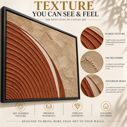 Terracotta Arch Textured Abstract Canvas Art