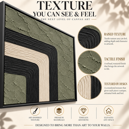 Sage Green Geometric Arch Textured Canvas Art