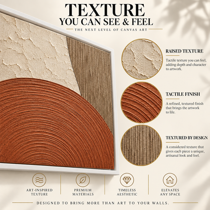 Terracotta Arch Minimal Textured Geometric Canvas Art