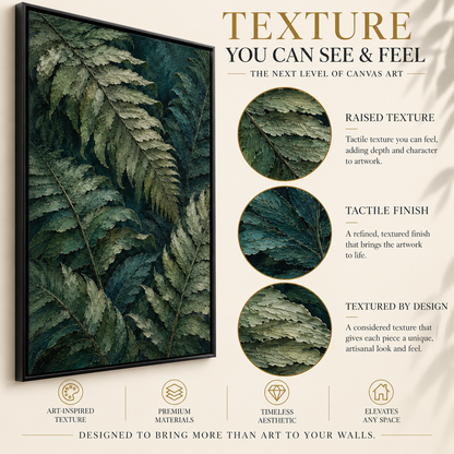 Forest Ferns Textured Botanical Canvas Art