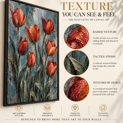 Burnished Tulips Textured Botanical Canvas Art