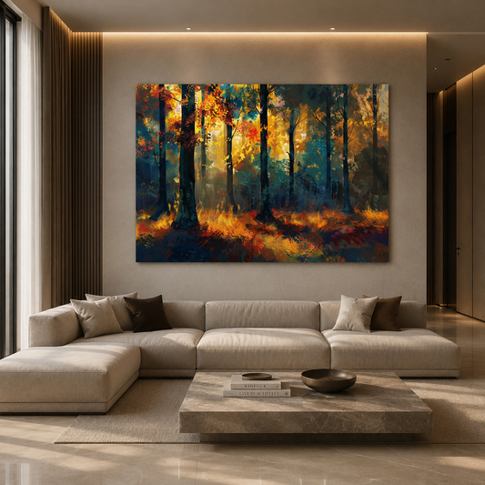 Abstract Autumn Forest Canvas Wall Art