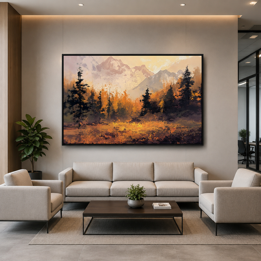 Autumn Mountain Forest Canvas Wall Art