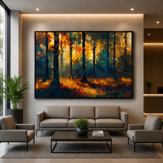 Abstract Autumn Forest Canvas Wall Art