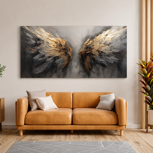 Abstract Angel Wings Canvas Wall Art Modern Spiritual Painting Decor